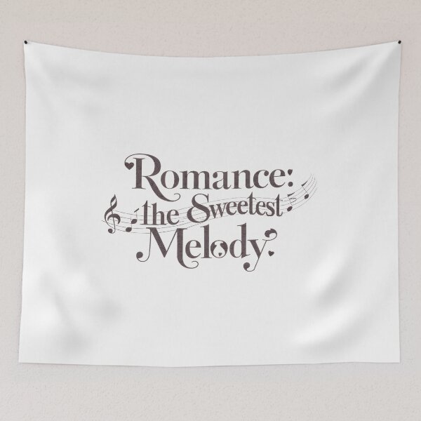 Item preview, A captivating typography design of "Romance: The Sweetest Melody" in a delicate, cursive font.  designed and sold by artumbre.
