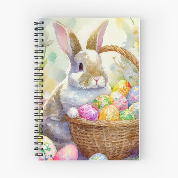 Item preview, Cute bunny with basket of Easter eggs designed and sold by lmartes.