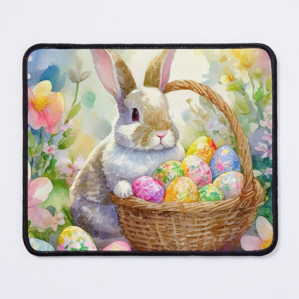 Item preview, Cute bunny with basket of Easter eggs designed and sold by lmartes.