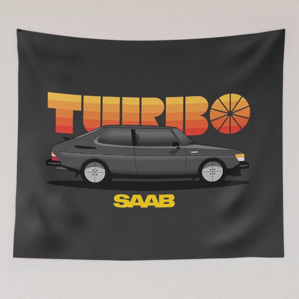 Item preview, Saab 99 TURBO retro Illustration Black designed and sold by blackdogshop.