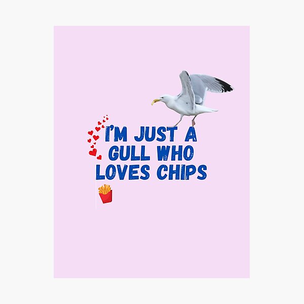 Item preview, I'm Just a Gull Who Loves Chips - Gavin the Gull T-shirt designed and sold by MyriadLifePhoto.