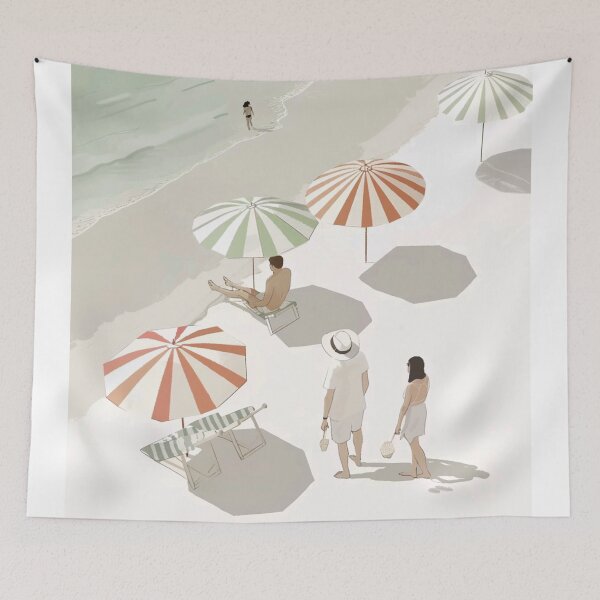 Item preview, Beach Umbrella Aerial View of Navarre Beach Florida Vacation Print Art designed and sold by Paper Hearteu.