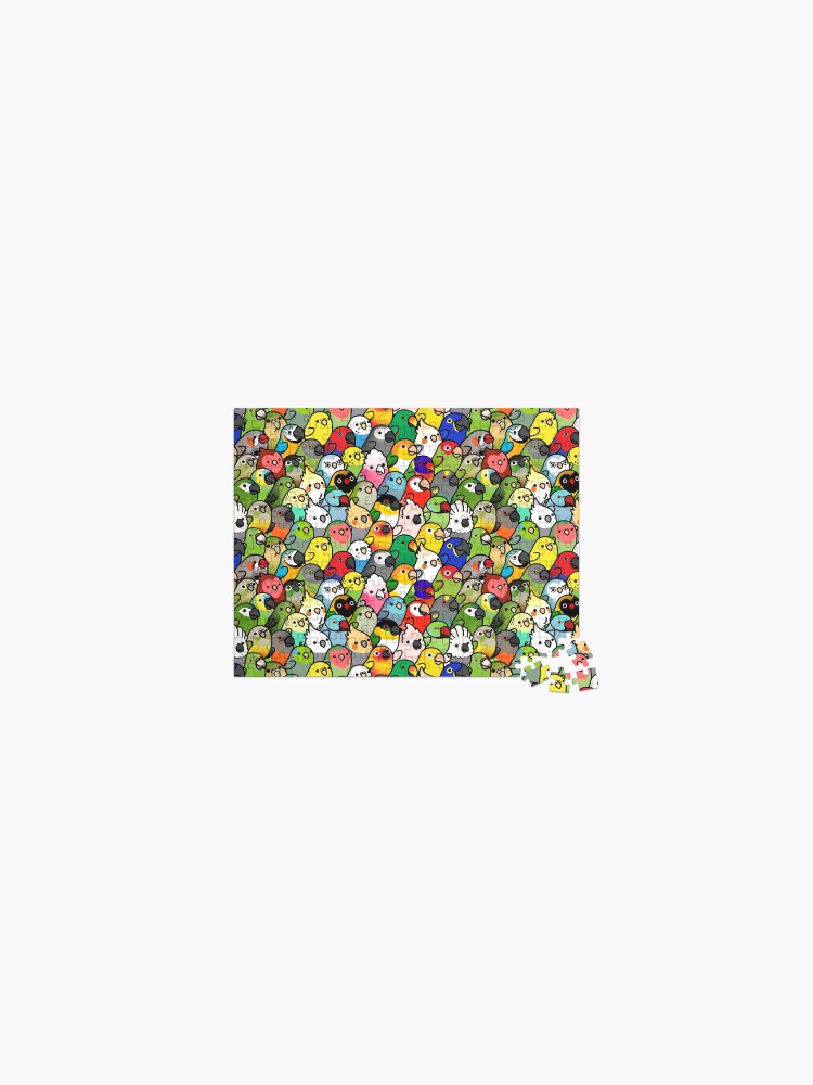 Thumbnail 1 of 2, Jigsaw Puzzle, Everybirdy Pattern 2023 designed and sold by birdhism.