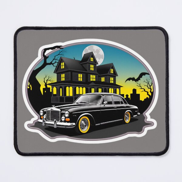Item preview, Vintage Classic Car With A Haunted House designed and sold by TheArtOfPat.