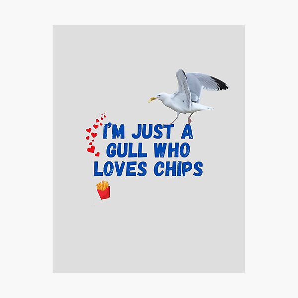 Item preview,  I'm Just a Gull Who Love Chips - Gavin the Gull Sweatshirt  designed and sold by MyriadLifePhoto.