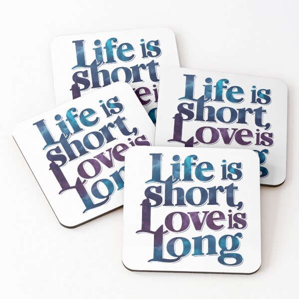 Item preview, A beautifully designed typography artwork that reads "Life is Short, Love is Long."  designed and sold by artumbre.