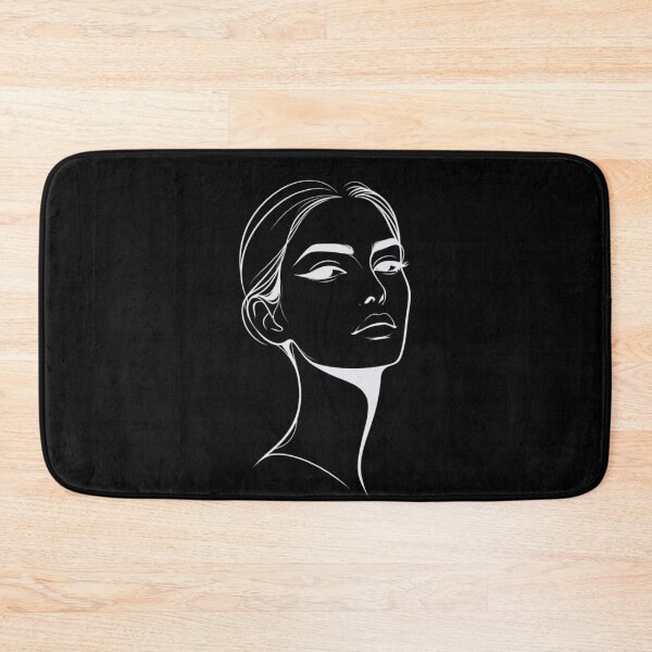 Item preview, One Line Woman Face Drawing (Black Background) designed and sold by MusesWhispers.