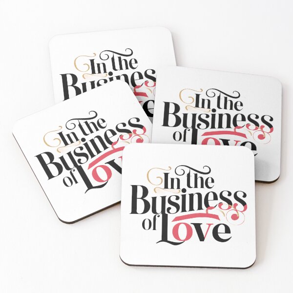 Item preview, A captivating typography design featuring the phrase "In the Business of Love" with each word in a different font style.  designed and sold by artumbre.