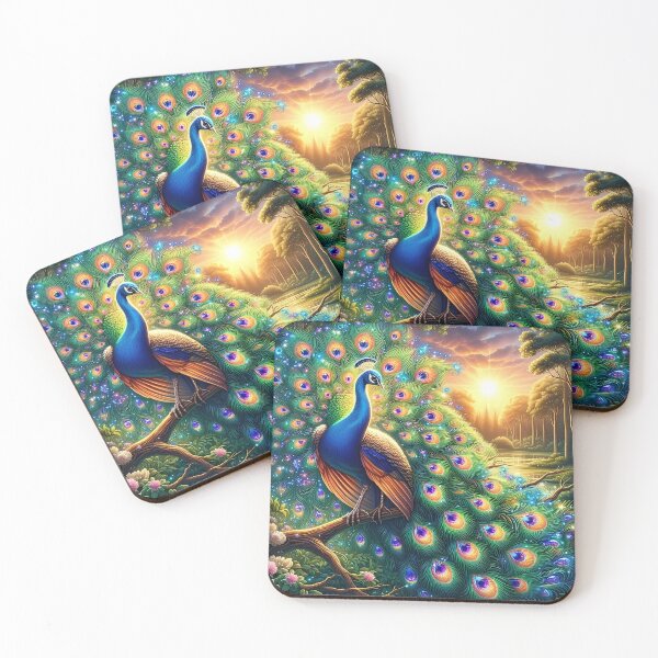 Item preview, Sunset Spectacle: A Peacocks Final Flourish designed and sold by EmeraldeaArt.