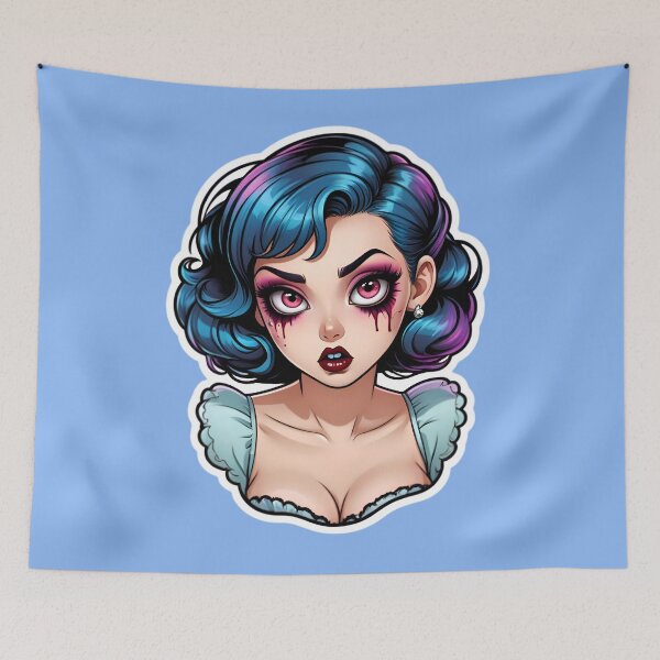 Aperçu de l'œuvre Cute Vintage Anime Zombie Pinup Girl créée et vendue par TheArtOfPat.