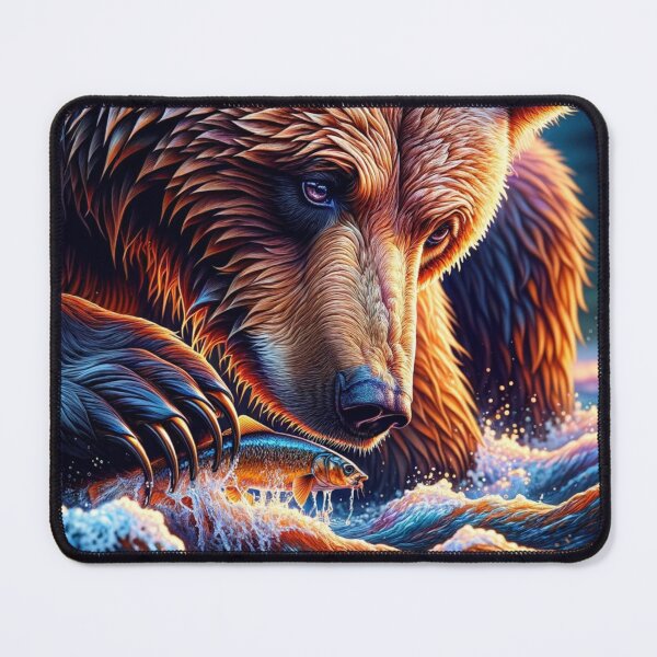 Item preview, Brown Bear Fishing In Stream designed and sold by CritterManiaUK.