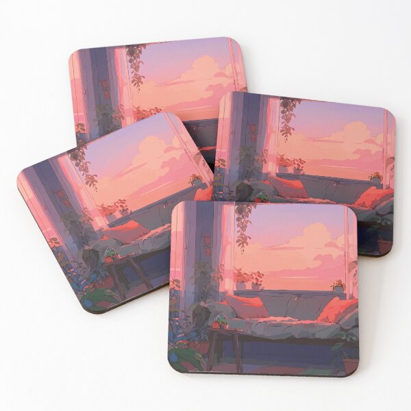 Item preview, Pastel Aesthetic Cozy Room for Plant Lovers Sunset Scenery (for horizontal pieces) designed and sold by thecatcouch.