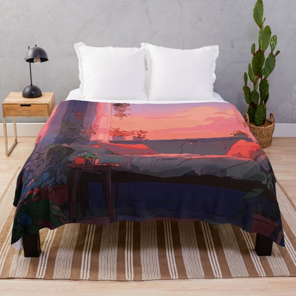 Item preview, Pastel Aesthetic Cozy Room for Plant Lovers Sunset Scenery (for horizontal pieces) designed and sold by thecatcouch.