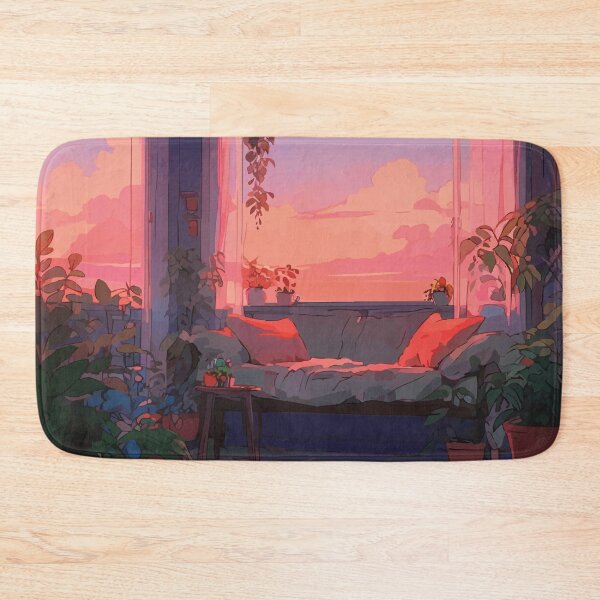 Item preview, Pastel Aesthetic Cozy Room for Plant Lovers Sunset Scenery (for horizontal pieces) designed and sold by thecatcouch.