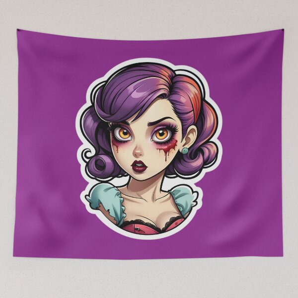 Aperçu de l'œuvre Cute Vintage Anime Zombie Pinup Girl créée et vendue par TheArtOfPat.