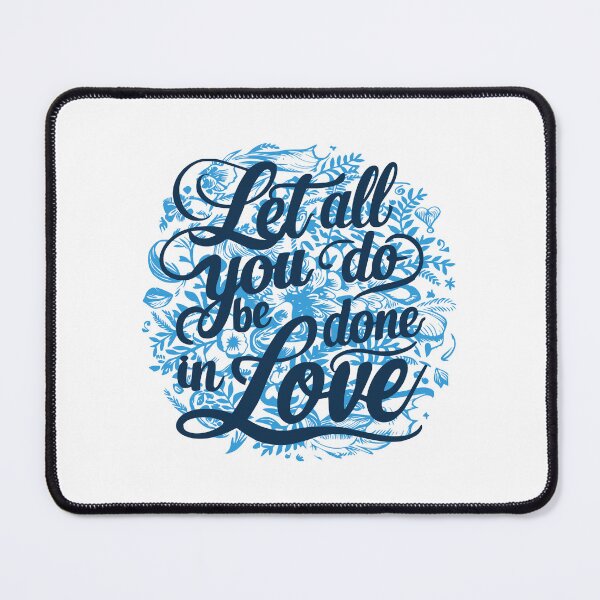 Item preview, Let all you do be done in love! Blue Floral Bible Verse designed and sold by PMCreative.