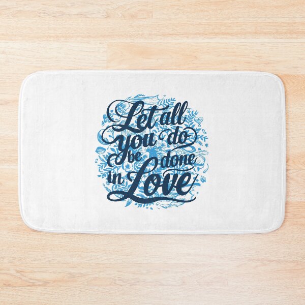 Item preview, Let all you do be done in love! Blue Floral Bible Verse designed and sold by PMCreative.