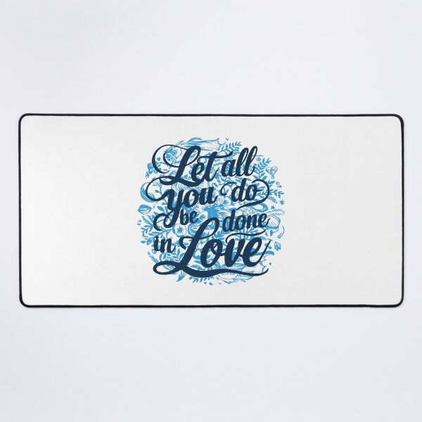 Item preview, Let all you do be done in love! Blue Floral Bible Verse designed and sold by PMCreative.
