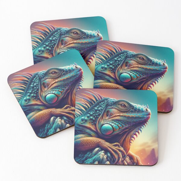Item preview, Iguana portrait painting Wild Iguana Animal  designed and sold by CritterManiaUK.