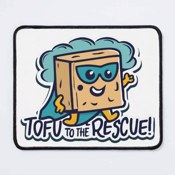 Item preview, Superhero Tofu - 'Tofu to the Rescue!' Cartoon designed and sold by NiftyWrx.