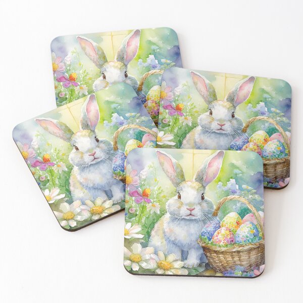 Item preview, Cute rabbit surrounded by flowers designed and sold by lmartes.