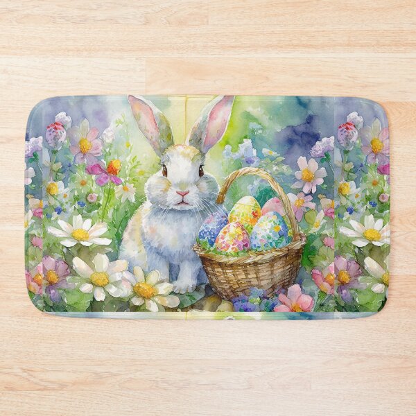 Item preview, Cute rabbit surrounded by flowers designed and sold by lmartes.