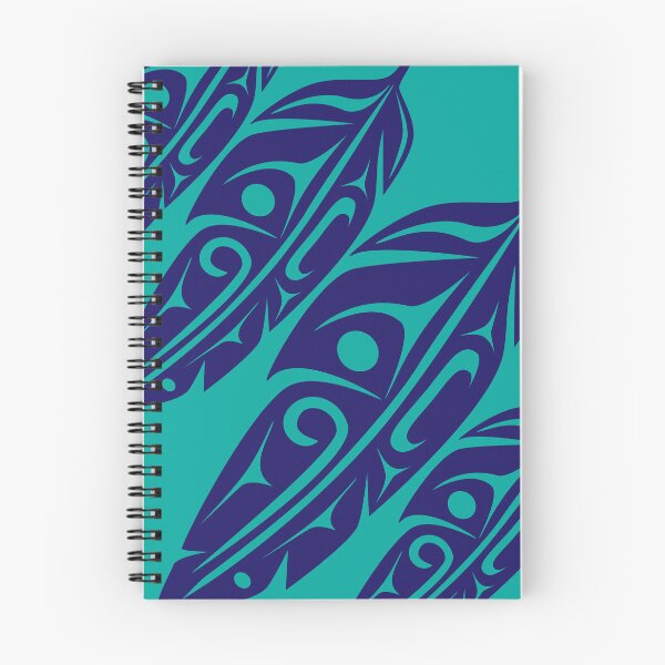 Item preview, Four Feathers (Blue on Teal) designed and sold by Lou-ann Neel.