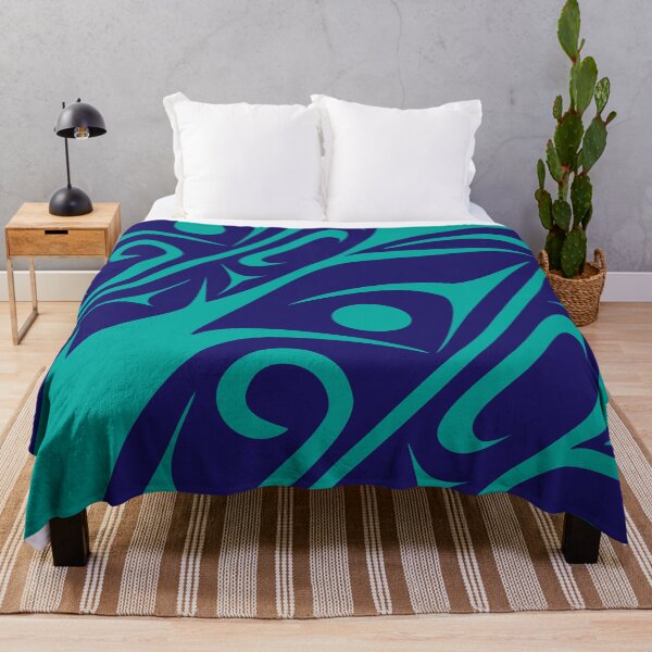 Item preview, Four Feathers (Blue on Teal) designed and sold by Lou-ann Neel.