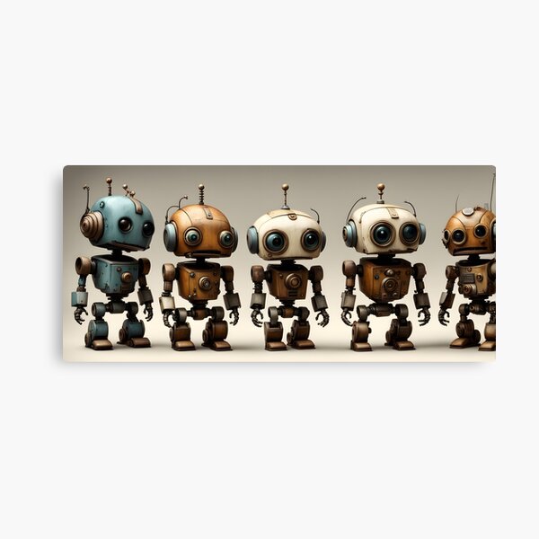 Cute Robot Mug 5 Canvas Print