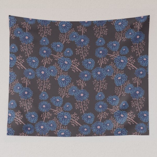 Item preview, Blue flowers pattern seamless designed and sold by Karin Schön.