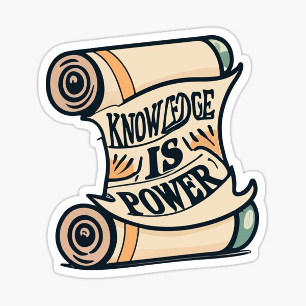 Item preview, Knowledge is Power Vintage Scroll Illustration designed and sold by NiftyWrx.