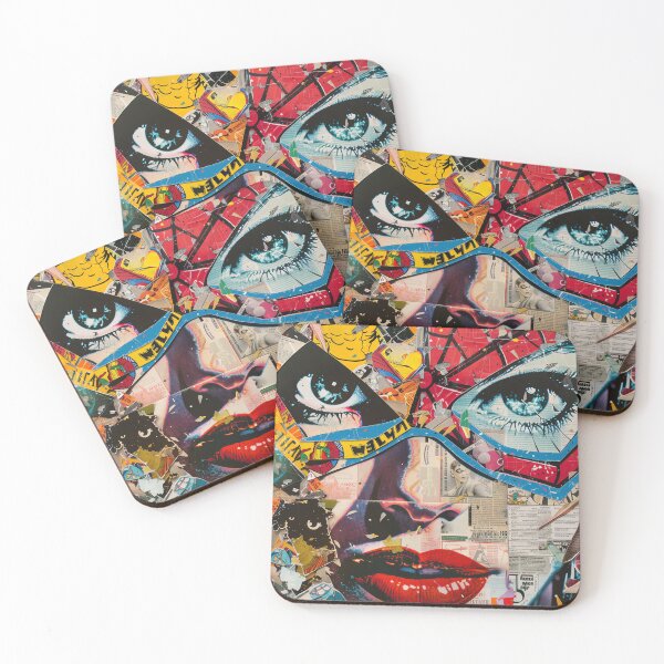 Item preview, comic book Femme Fusion - Modern Pop Art Collage Print designed and sold by 33wolvesdesigns.