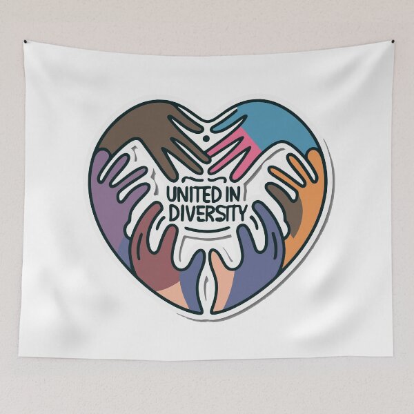 Item preview, United in Diversity Heart & Hands Unity Design designed and sold by NiftyWrx.