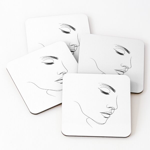 Item preview, One line woman face drawing, Abstract minimal female single line art designed and sold by MusesWhispers.