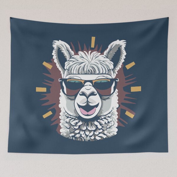 Item preview, Smile Llama Alpaca Cute Sunglasses Cartoon designed and sold by Horizon Cartoon.