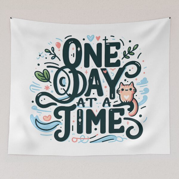 Item preview, One Day at a Time, typography designed and sold by maxmaj.