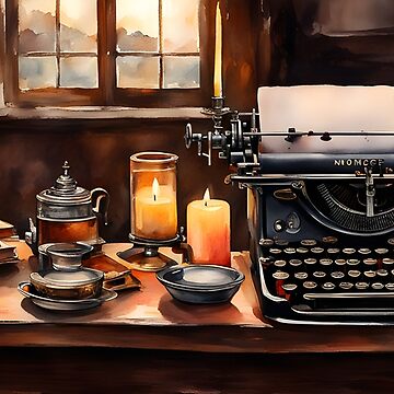 Artwork thumbnail, Watercolour of Vintage Typewriter 2 by McMuggles