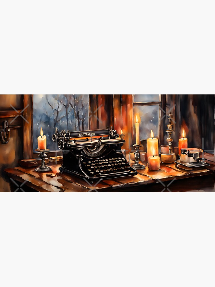Thumbnail 3 of 3, Sticker, Watercolour of Vintage Typewriter 3 designed and sold by McMuggles.