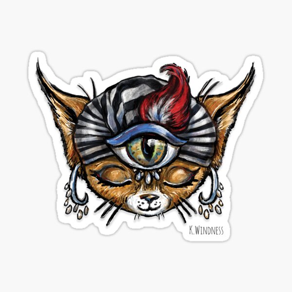 Mysticat, the psychic kitty Sticker