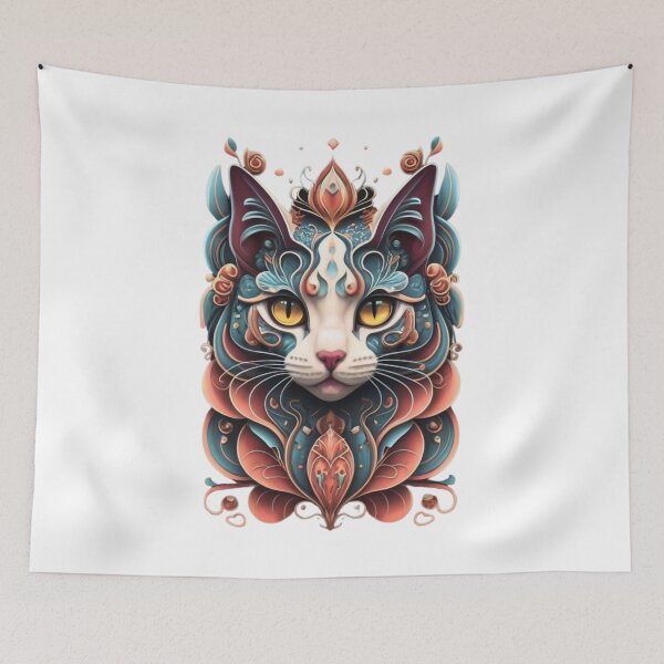 Item preview, abstract cat designed and sold by PatronesKawai.