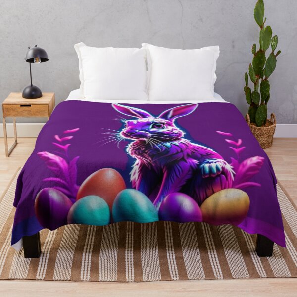 Item preview, Happy Easter bunny with colorful Easter eggs, designed and sold by JaroDesign2023.
