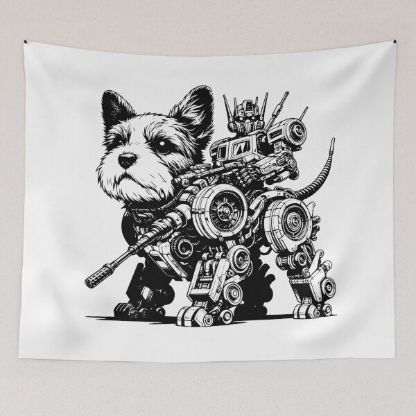 Item preview, Steampunk Cyber Pup: A Futuristic Twist for Redbubble designed and sold by LATINOERRANTES.