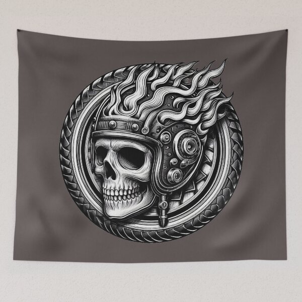 Item preview, Biker Skull Helmet Logo designed and sold by Biker Gramps Gear.