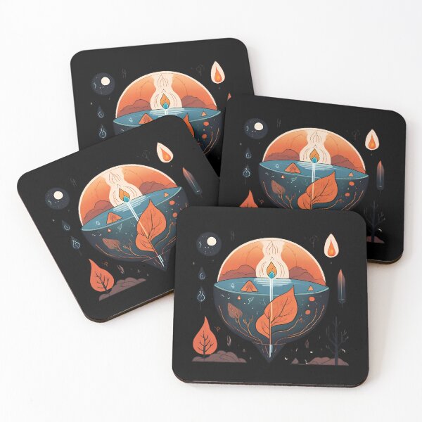 Item preview, Minimalist Elemental Symbols Earth Air Fire Water designed and sold by ChicTrendz.