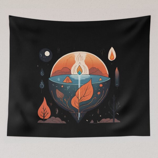 Item preview, Minimalist Elemental Symbols Earth Air Fire Water designed and sold by ChicTrendz.