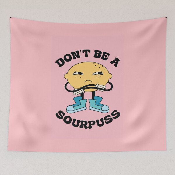 Item preview, Don't Be a Sourpuss Groovy Inspirational Poster designed and sold by Nevermind-artss.