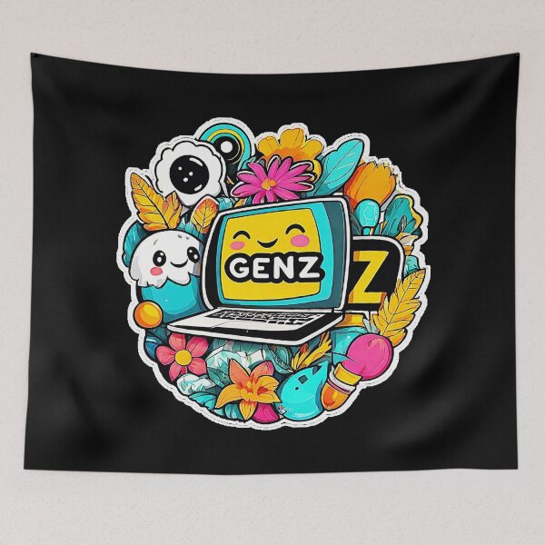 Item preview, Modern Logo Happy Laptop GenZ ( Digital Generation Z ). designed and sold by Giulivo Store Graphic.