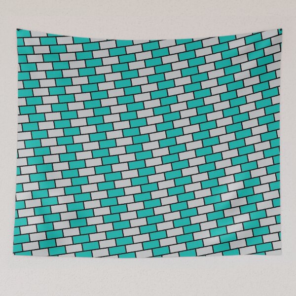 Item preview, Outlined Teal & Silver Brick Wall Incline Eternal Impressions designed and sold by Alchemy-A-La-G.