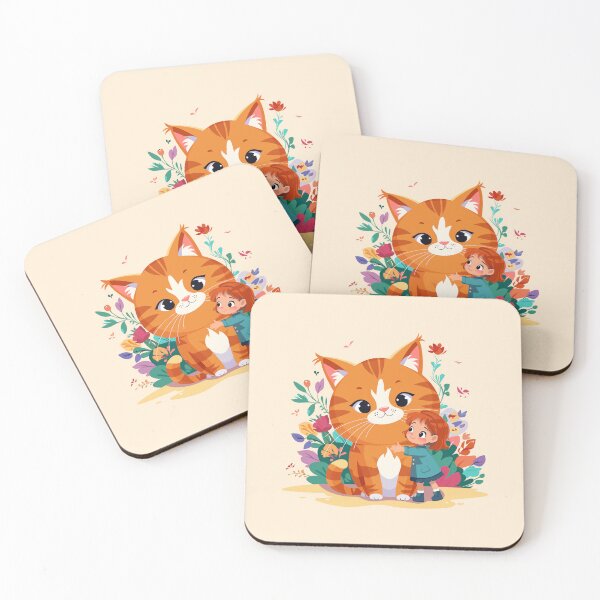 Item preview, Cute girl kid hugging cat designed and sold by kavalenkavart.
