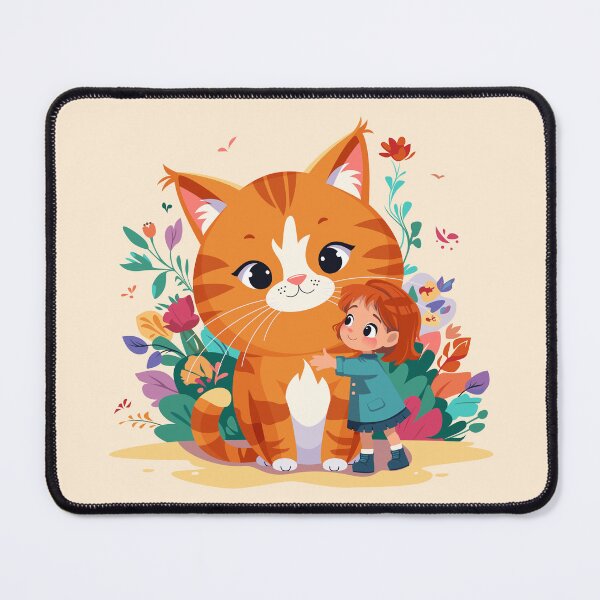 Item preview, Cute girl kid hugging cat designed and sold by kavalenkavart.